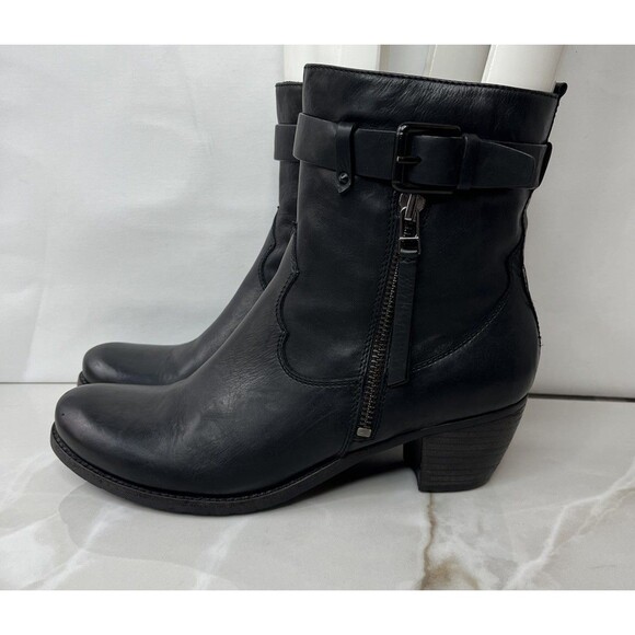 Kennel Schmerger Leather Black Ankle Boot Bootie Mid Heel Sz Uk 5.5 Eu 38.5 Us 8 - Picture 2 of 12